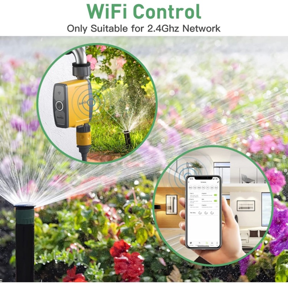 1686) RAINPOINT Sprinkler Timer with Wi-Fi Hub, Smart Water Timer Programmable - Picture 4 of 7